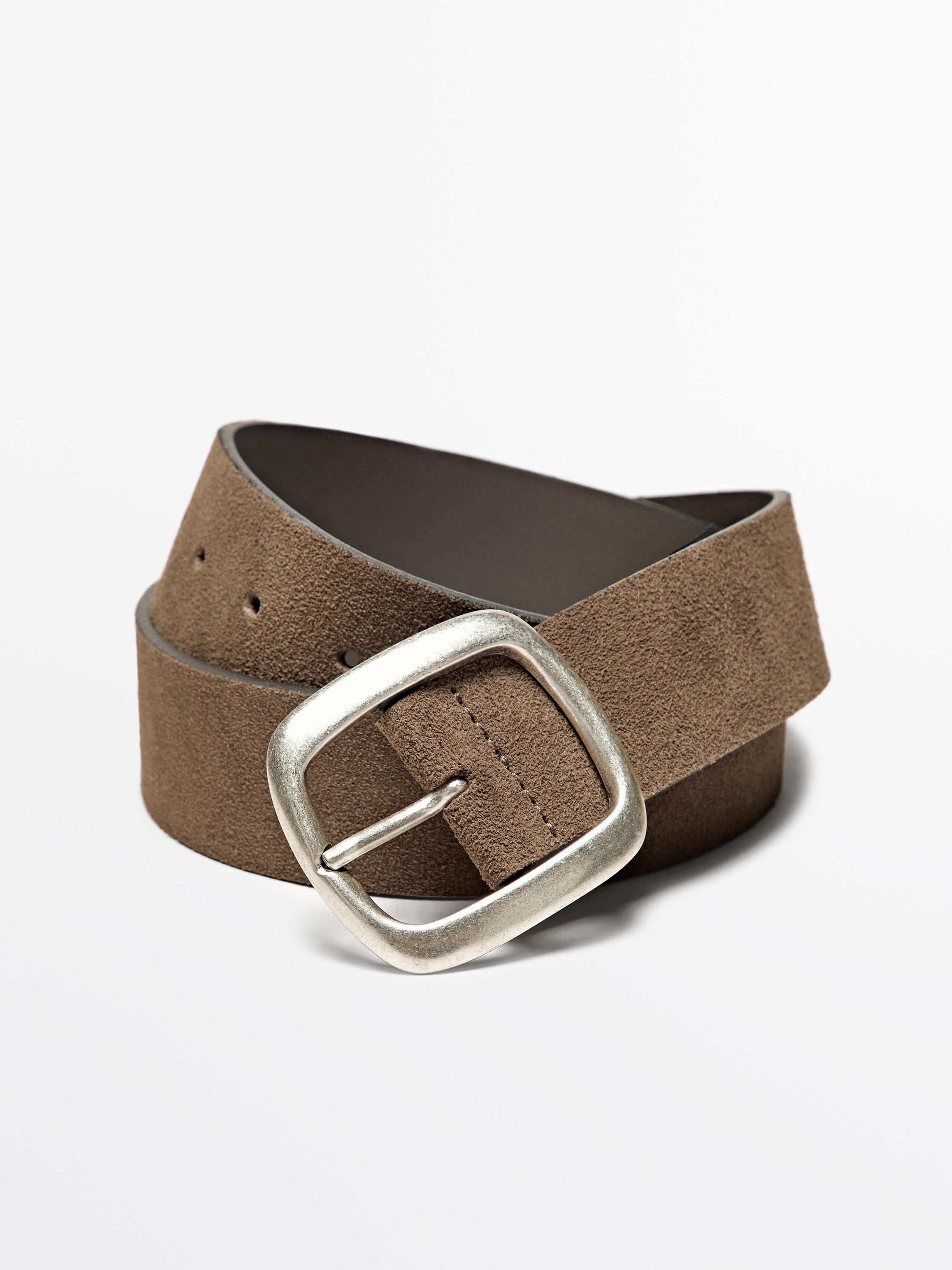Ceinture croûte de cuir avec boucle bombée